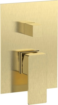 Смеситель на 2 канала скрытого монтажа AQUAme Savona AQM8808BG, золото матовое - фото