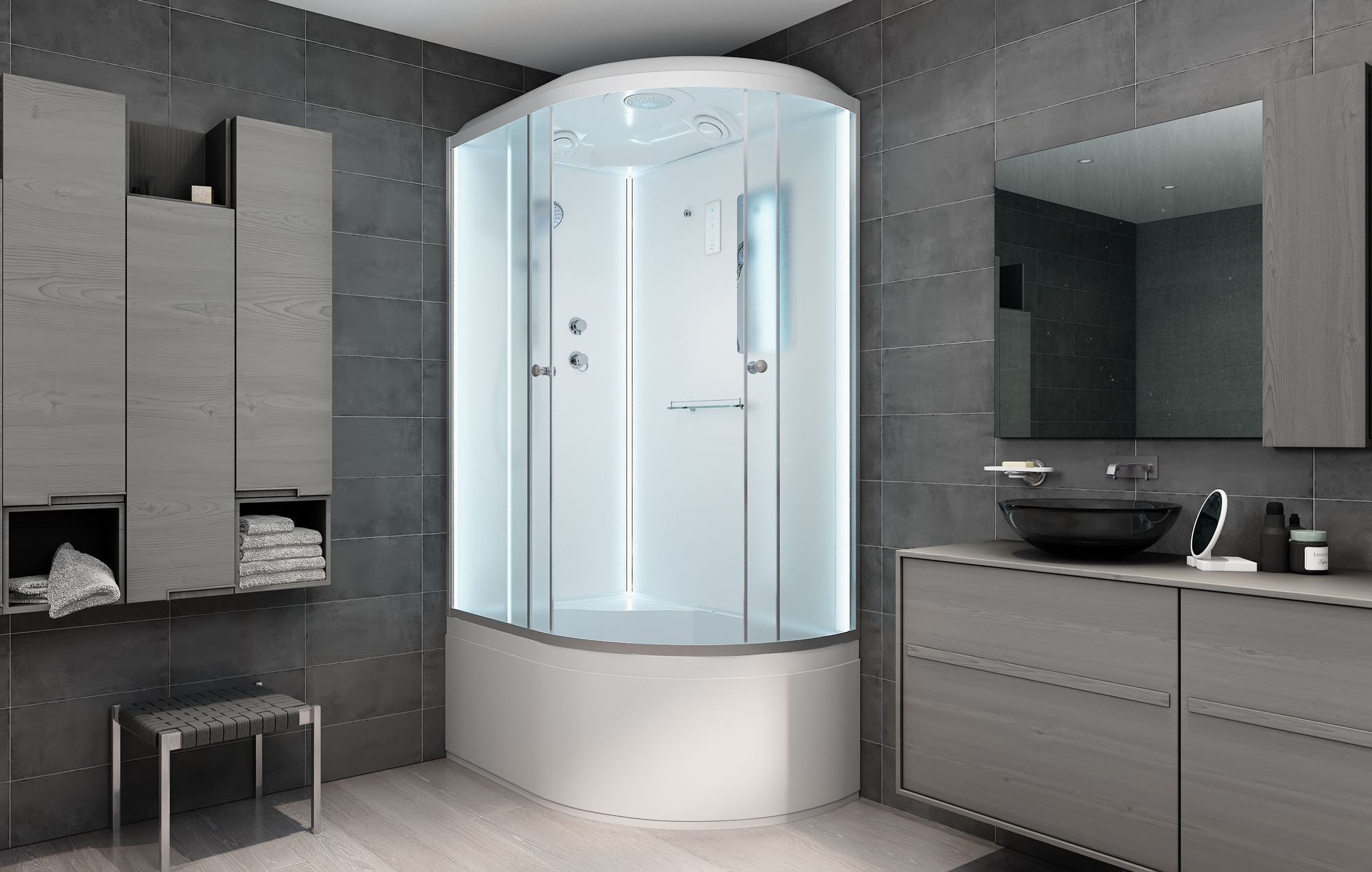 Душевая кабина AvaCan D512S LED L