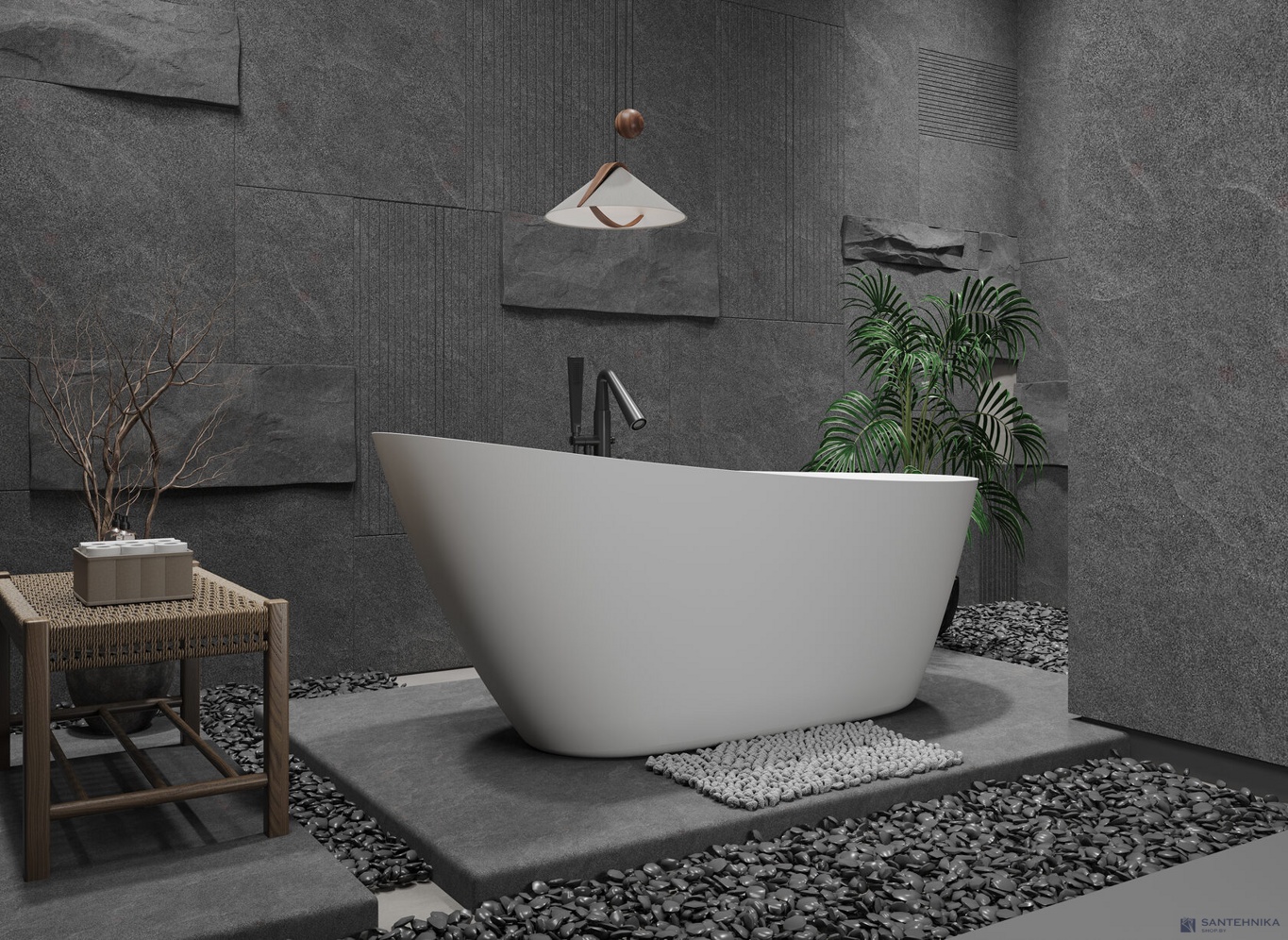 Акриловая отдельностоящая ванна AQUAme AQM3503MW, белый мат 170х75 см 