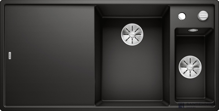 Кухонная мойка Blanco Axia III 6 S Черный 6 S (черный, правая, стекло, с клапаном-автоматом InFino)
