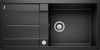 Кухонная мойка Blanco Metra XL 6 S (черный, с клапаном-автоматом) - фото
