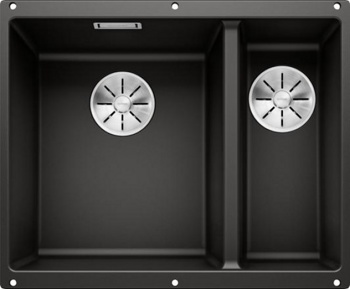 Кухонная мойка Blanco Subline 340/160-U (черный, левая, с отводной арматурой InFino®) - фото