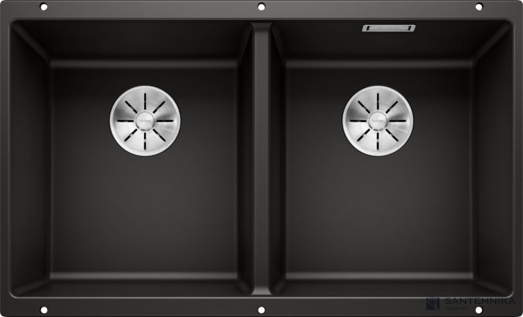 Кухонная мойка Blanco Subline 350/350-U (черный, с отводной арматурой InFino®)