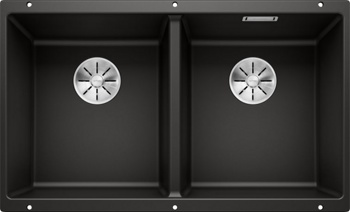 Кухонная мойка Blanco Subline 350/350-U (черный, с отводной арматурой InFino®) - фото