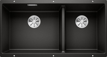 Кухонная мойка Blanco Subline 480/320-U (черный, c отводной арматурой InFino®) - фото