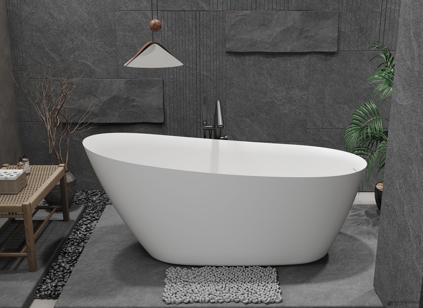 Акриловая отдельностоящая ванна AQUAme AQM3503MW, белый мат 170х75 см 