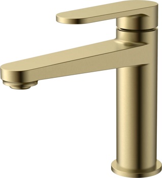 Смеситель для умывальника AQUAme Novara AQM6910BG, золото матовое - фото