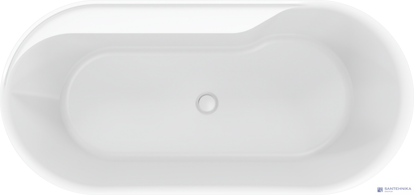 Акриловая отдельностоящая ванна AQUAme AQM3505MW-L, белый мат 180х85 см 