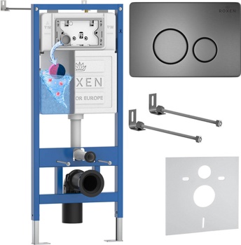 Комплект 4 в1 инсталляции для подвесного унитаза Roxen StounFix Dual Fresh 868304 - фото