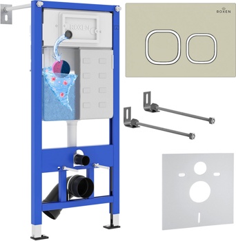 Комплект 4 в1 инсталляции для подвесного унитаза Roxen StounFix Dual Fresh 966444 - фото