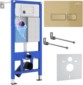 Комплект 4 в1 инсталляции для подвесного унитаза Roxen StounFix Dual Fresh 968047 - фото