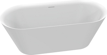 Акриловая отдельностоящая ванна AQUAme AQM3501MW, белый мат 170х75 см  - фото