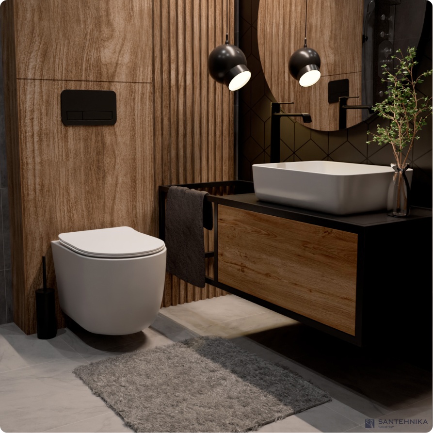 Смеситель для умывальника высокий AQUAme Asti AQM6414MB, черный