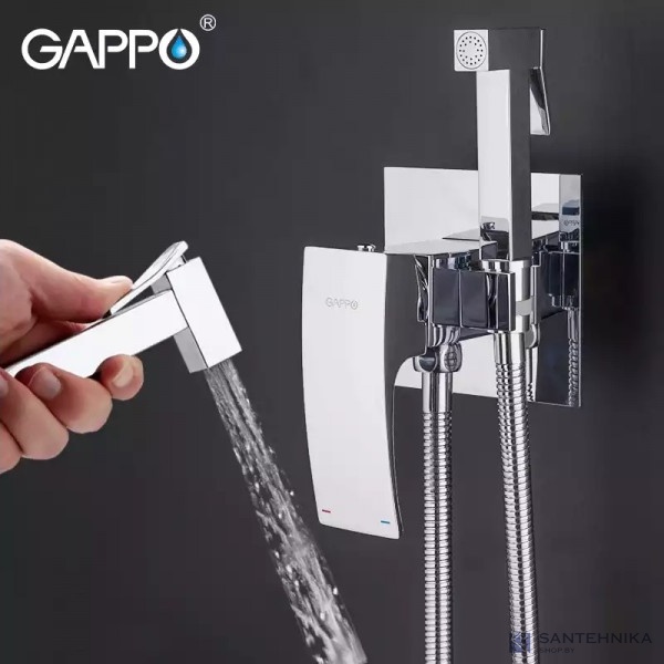 Смеситель скрытого монтажа с гигиеническим душем Gappo G7207-1