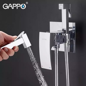 Смеситель скрытого монтажа с гигиеническим душем Gappo G7207-1 - фото2