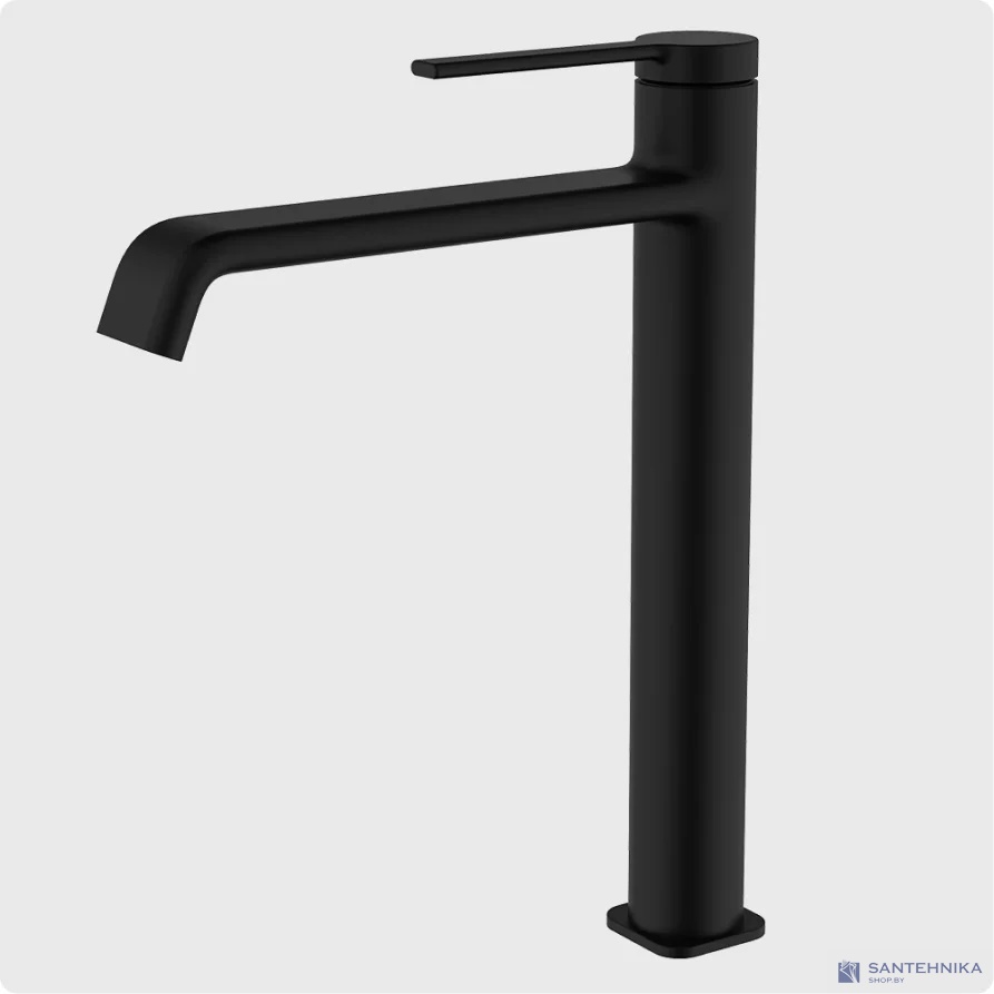 Смеситель для умывальника высокий AQUAme Asti AQM6414MB, черный