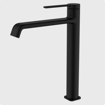 Смеситель для умывальника высокий AQUAme Asti AQM6414MB, черный - фото