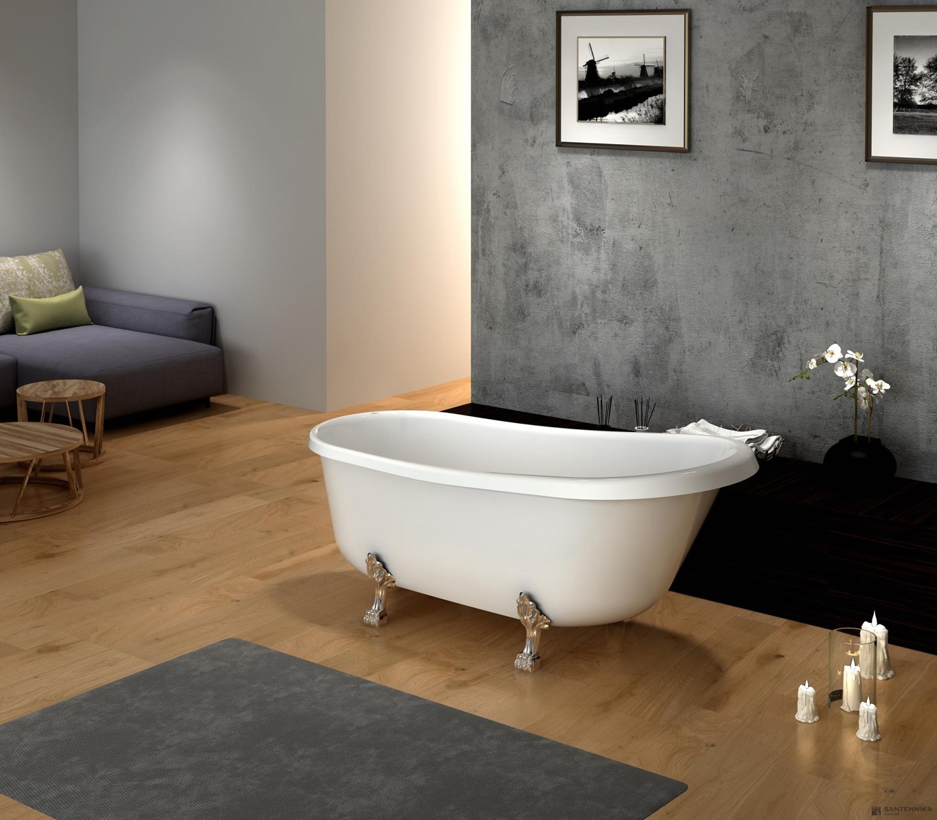 Акриловая отдельностоящая ванна BelBagno BB04