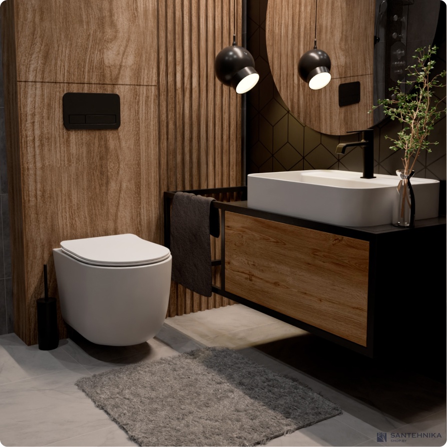 Смеситель для умывальника AQUAme Asti AQM6410MB, черный