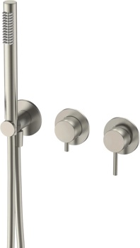 Смеситель 3-х канальный скрытого монтажа AQUAme Siena AQM8805BN, никель - фото