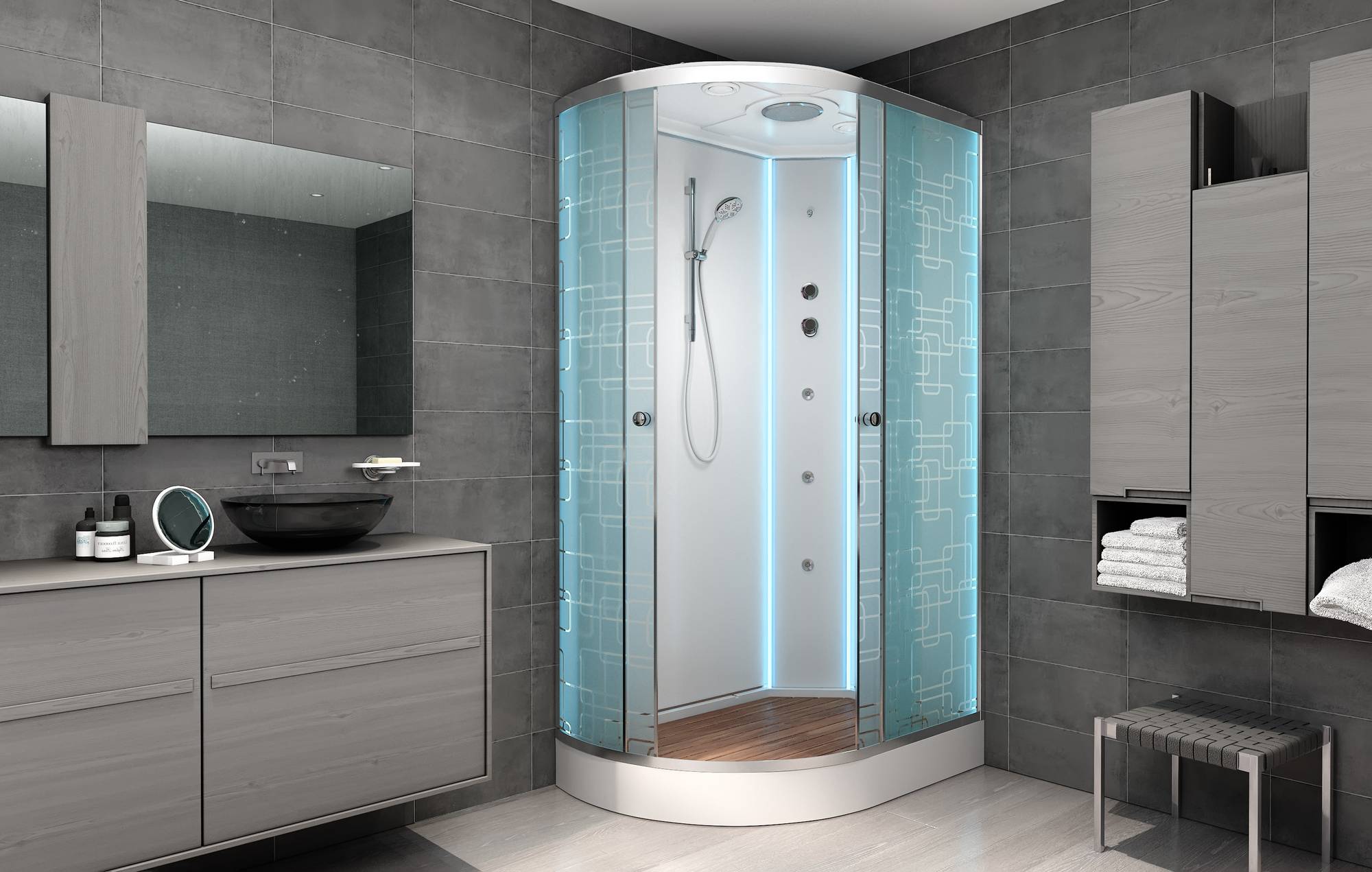 Душевая кабина AvaCan EM2012 R LED с гидромассажем