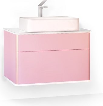 Тумба Jorno Pastel 80 подвесная, розовый иней - фото