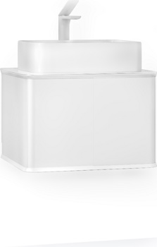 Тумба Jorno Pastel 58 подвесная, белый жемчуг - фото