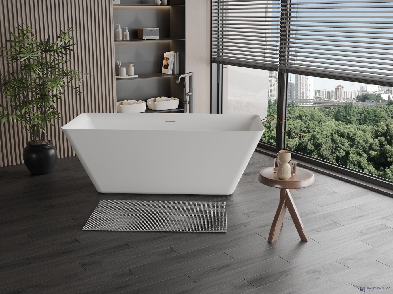 Акриловая отдельностоящая ванна AQUAme AQM3502MW, белый мат 170х80 см 