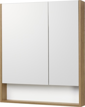 Зеркальный шкаф Aquaton Сканди 70 белый, дуб рустикальный 1A252202SDZ90 - фото