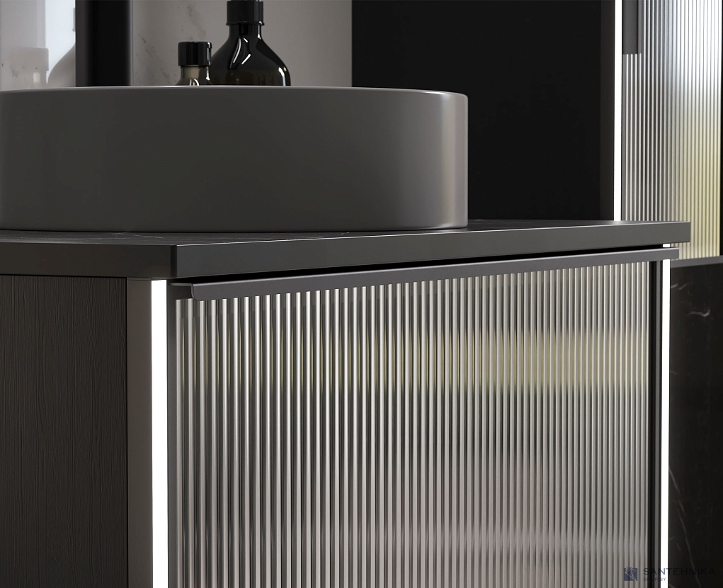 Тумба под умывальник Equil Stoune 80.1Y подвесная, дуб черный