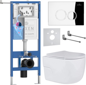 Комплект 6 в1 инсталляции и подвесного унитаза Roxen StounFix Dual Fresh 516917 - фото
