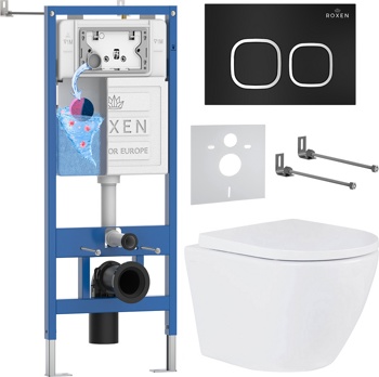 Комплект 6 в1 инсталляции и подвесного унитаза Roxen StounFix Dual Fresh 543489 - фото