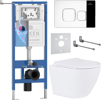 Комплект 6 в1 инсталляции и подвесного унитаза Roxen StounFix Dual Fresh 546881 - фото