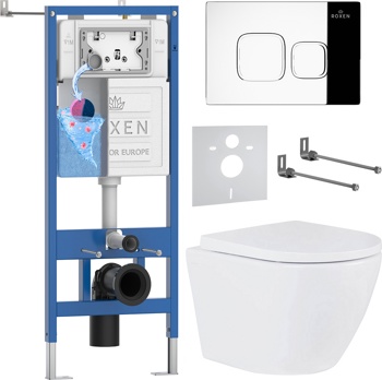 Комплект 6 в1 инсталляции и подвесного унитаза Roxen StounFix Dual Fresh 547461 - фото