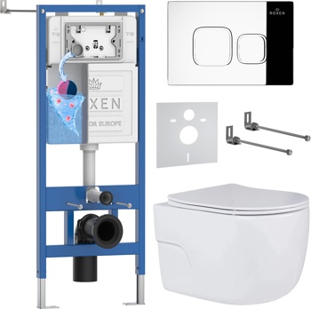 Комплект 6 в1 инсталляции и подвесного унитаза Roxen StounFix Dual Fresh 551921 - фото
