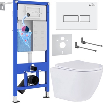 Комплект 6 в1 инсталляции и подвесного унитаза Roxen StounFix Dual Fresh 569295 - фото