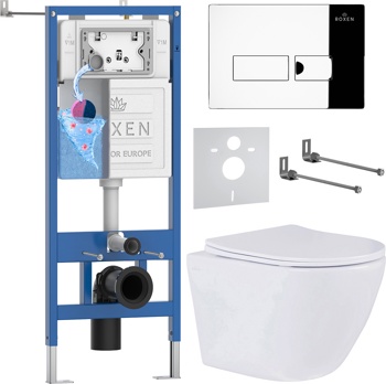 Комплект 6 в1 инсталляции и подвесного унитаза Roxen StounFix Dual Fresh 583589 - фото