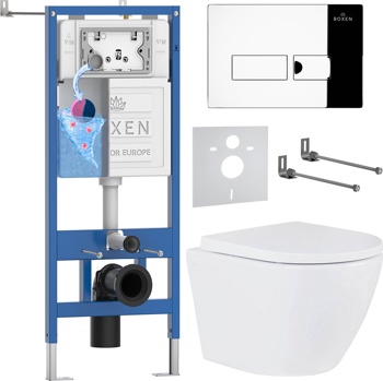 Комплект 6 в1 инсталляции и подвесного унитаза Roxen StounFix Dual Fresh 585987 - фото