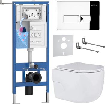 Комплект 6 в1 инсталляции и подвесного унитаза Roxen StounFix Dual Fresh 593355 - фото