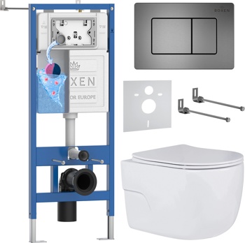 Комплект 6 в1 инсталляции и подвесного унитаза Roxen StounFix Dual Fresh 618703 - фото