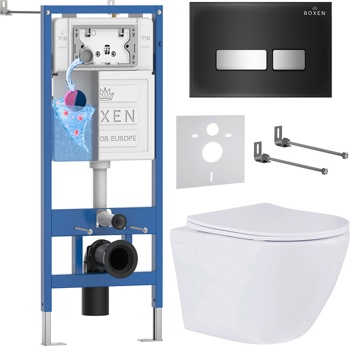 Комплект 6 в1 инсталляции и подвесного унитаза Roxen StounFix Dual Fresh 642915 - фото