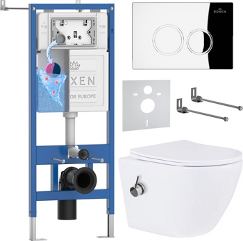 Комплект 6 в1 инсталляции и подвесного унитаза Roxen StounFix Dual Fresh 926249 - фото