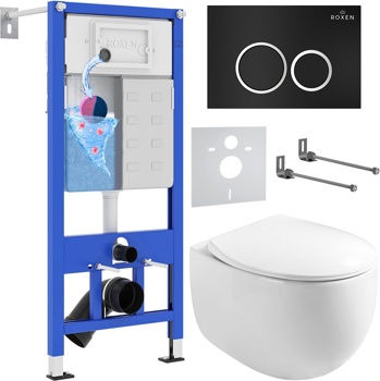 Комплект 6 в1 инсталляции и подвесного унитаза Roxen StounFix Dual Fresh 964010 - фото