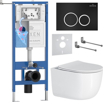 Комплект 6 в1 инсталляции и подвесного унитаза Roxen StounFix Dual Fresh 964295 - фото