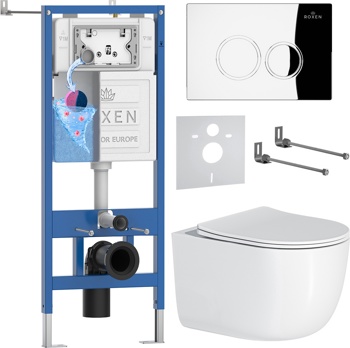 Комплект 6 в1 инсталляции и подвесного унитаза Roxen StounFix Dual Fresh 964332 - фото