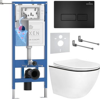Комплект 6 в1 инсталляции и подвесного унитаза Roxen StounFix Dual Fresh 964755 - фото