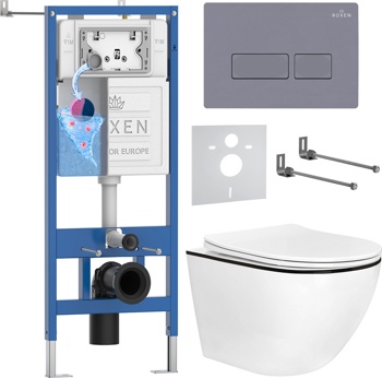 Комплект 6 в1 инсталляции и подвесного унитаза Roxen StounFix Dual Fresh 964800 - фото