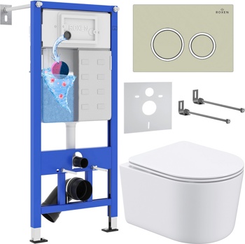 Комплект 6 в1 инсталляции и подвесного унитаза Roxen StounFix Dual Fresh 966278 - фото