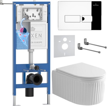Комплект 6 в1 инсталляции и подвесного унитаза Roxen StounFix Dual Fresh 968213 - фото