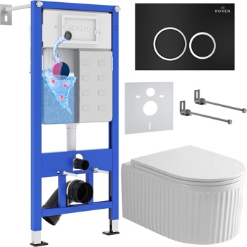 Комплект 6 в1 инсталляции и подвесного унитаза Roxen StounFix Dual Fresh 968231 - фото